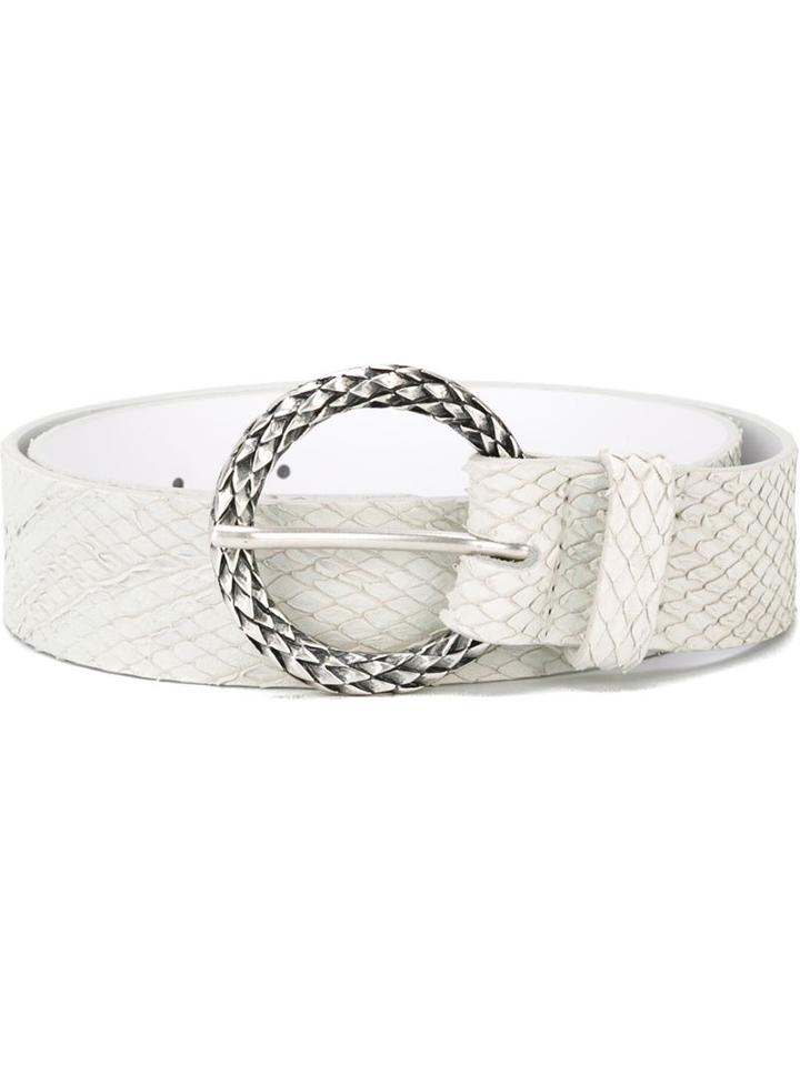 Orciani Snakeskin Effect Belt, Women's, Size: 85, White, Leather