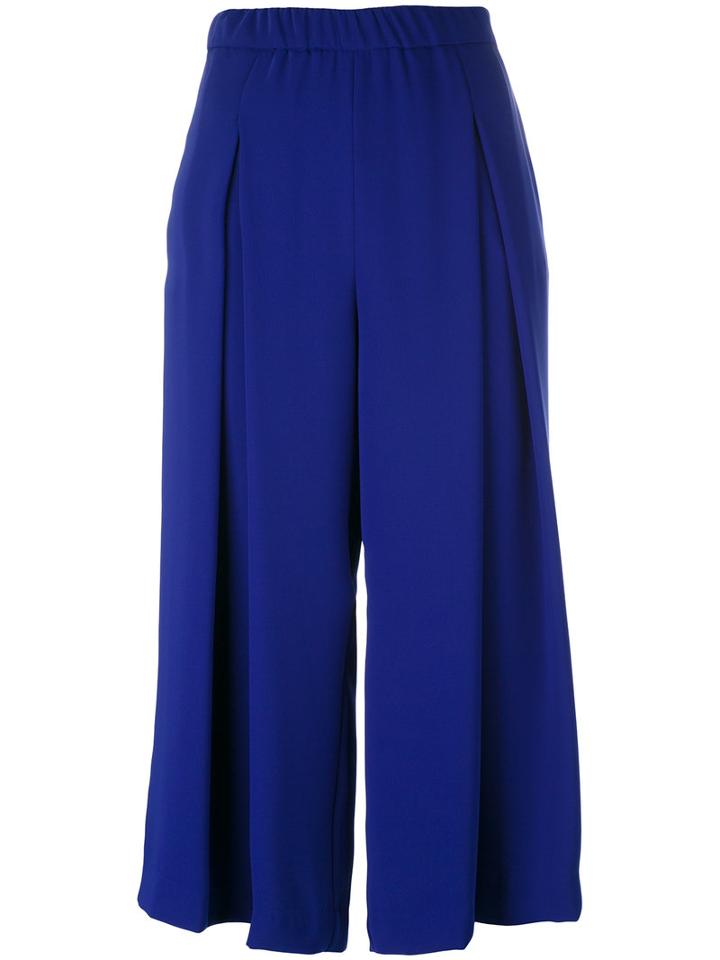 P.a.r.o.s.h. - Wide Leg Cropped Trousers - Women - Polyester - L, Blue, Polyester