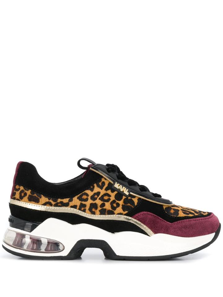 Karl Lagerfeld Platform Leopard Print Sneakers - Purple