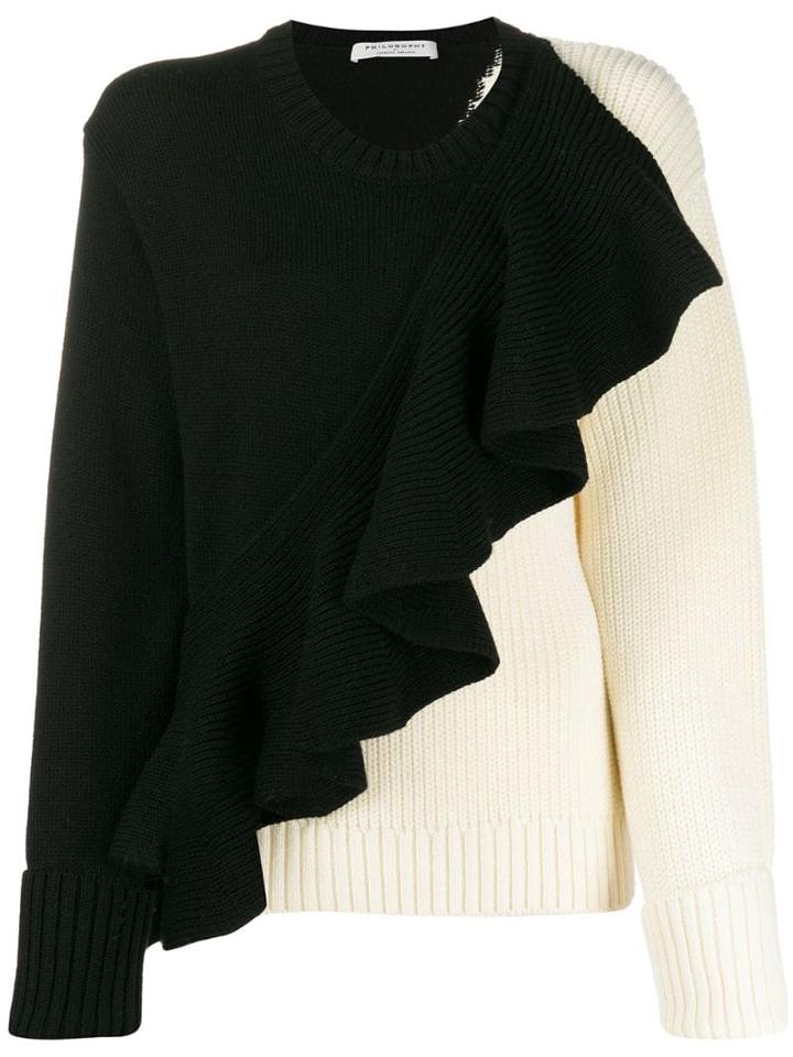 Philosophy Di Lorenzo Serafini Asymmetric Ruffle Detail Sweater -
