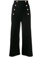 D.exterior High Waisted Cropped Trousers - Black