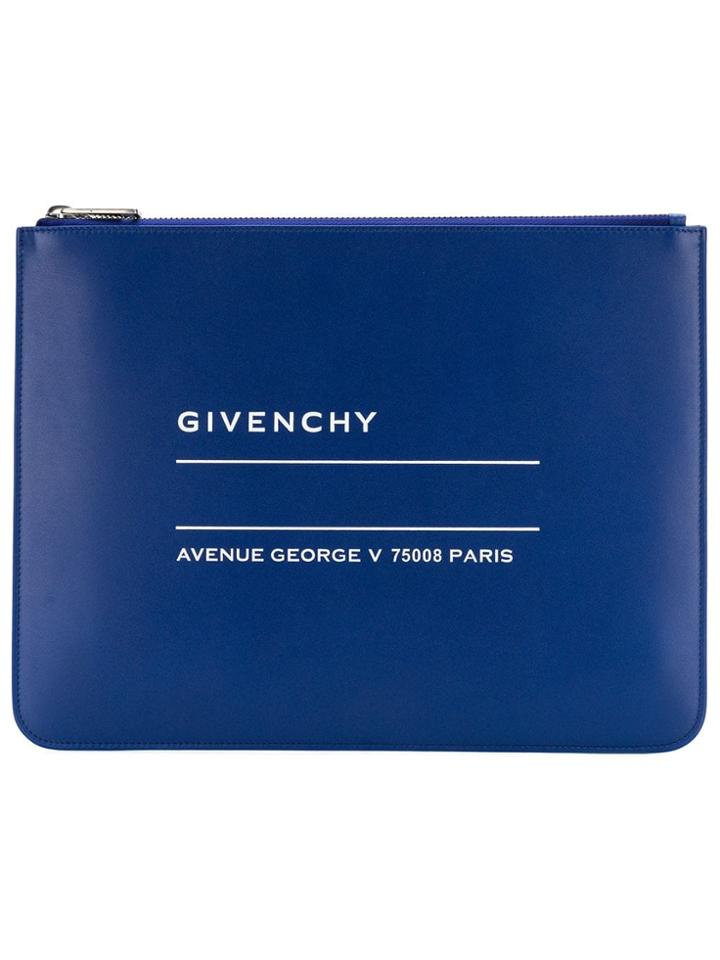 Givenchy Logo Clutch - Blue