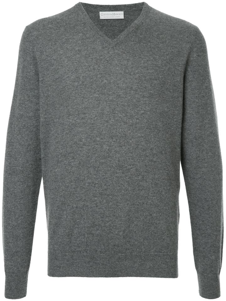 Gieves & Hawkes Classic V-neck Pullover - Grey