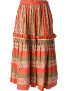 Yves Saint Laurent Vintage Floral Print Peasant Skirt