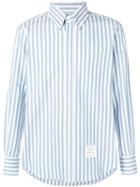 Thom Browne University Stripe Herringbone Shirt - Blue