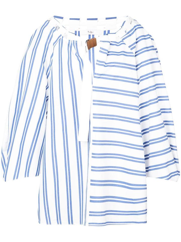 Tibi Vivian Striped Blouse - Blue