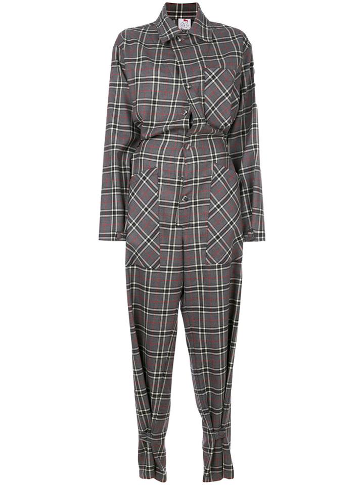 Ultràchic Checked Jumpsuit - Grey