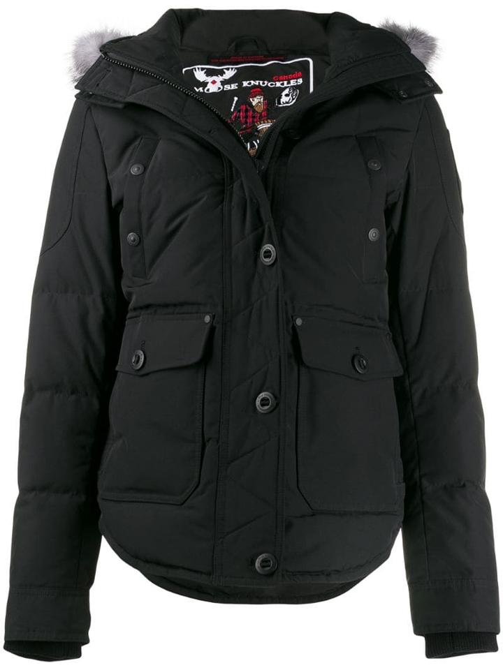 Moose Knuckles Fitted Padded Coat - Black