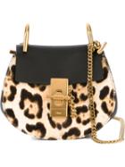 Chloé 'drew' Leopard Shoulder Bag, Women's, Black