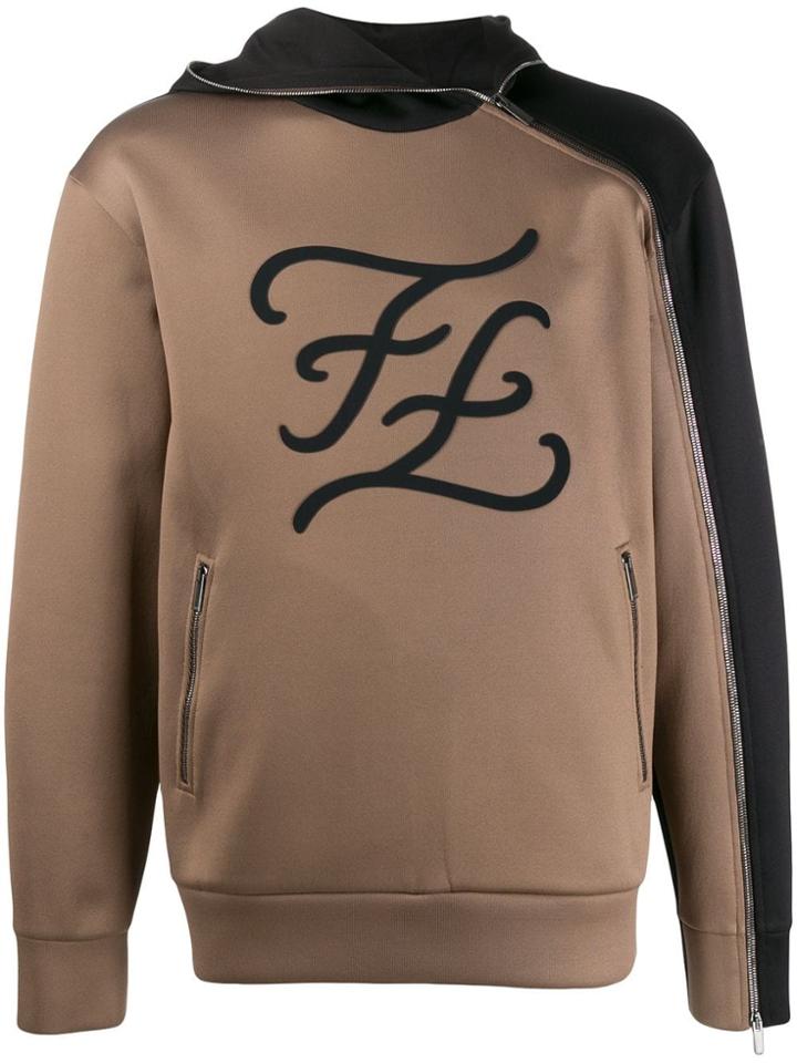 Fendi Logo Hoodie - Brown