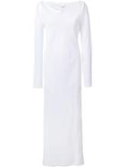 Malia Mills Long Side Slit Dress, Women's, Size: 2, White, Cotton