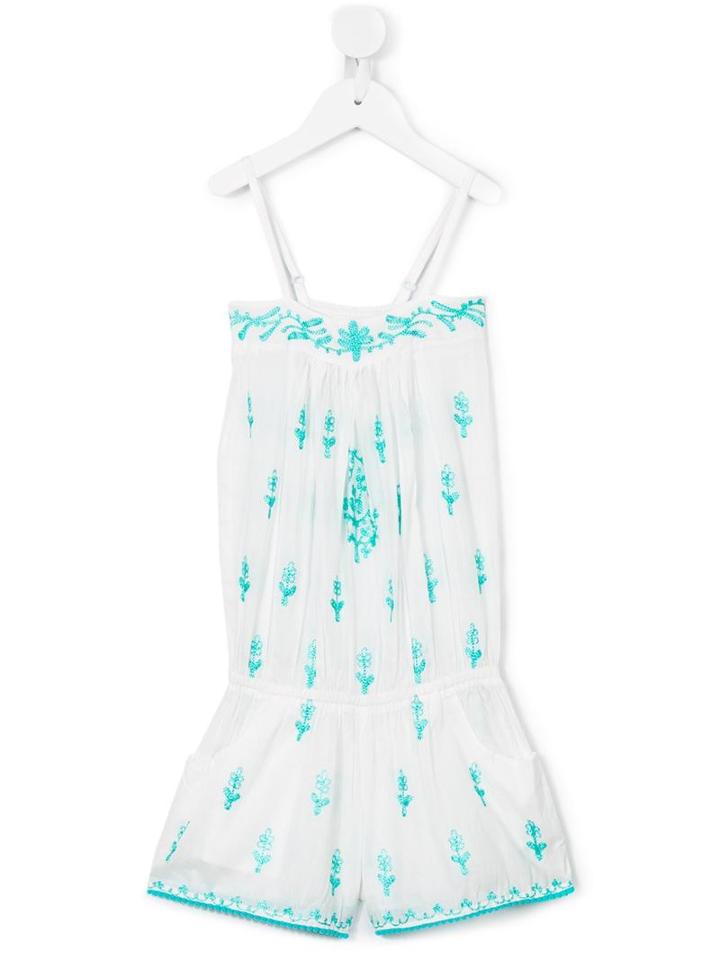 Elizabeth Hurley Beach Kids Embroidered Playsuit, Toddler Girl's, Size: 5 Yrs
