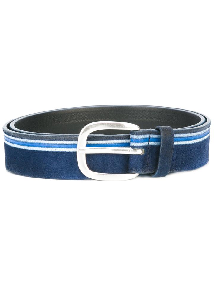 Orciani Striped Belt, Men's, Size: 100, Blue, Leather