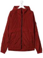 Stone Island Junior Teen Hooded Rain Jacket - Red