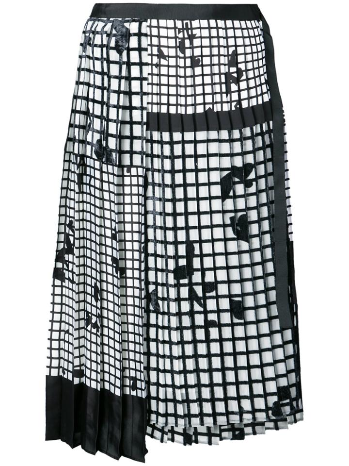 Sacai Geometric Pleated Skirt - White