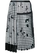 Sacai Geometric Pleated Skirt - White