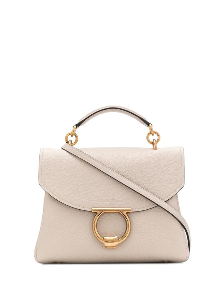 Salvatore Ferragamo Gancini Small Tote Bag - Neutrals