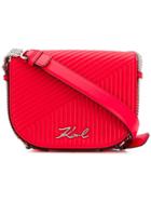 Karl Lagerfeld Quilted Cross Body Bag - Red