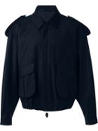 E. Tautz Bomber Jacket, Men's, Size: 38, Blue, Wool
