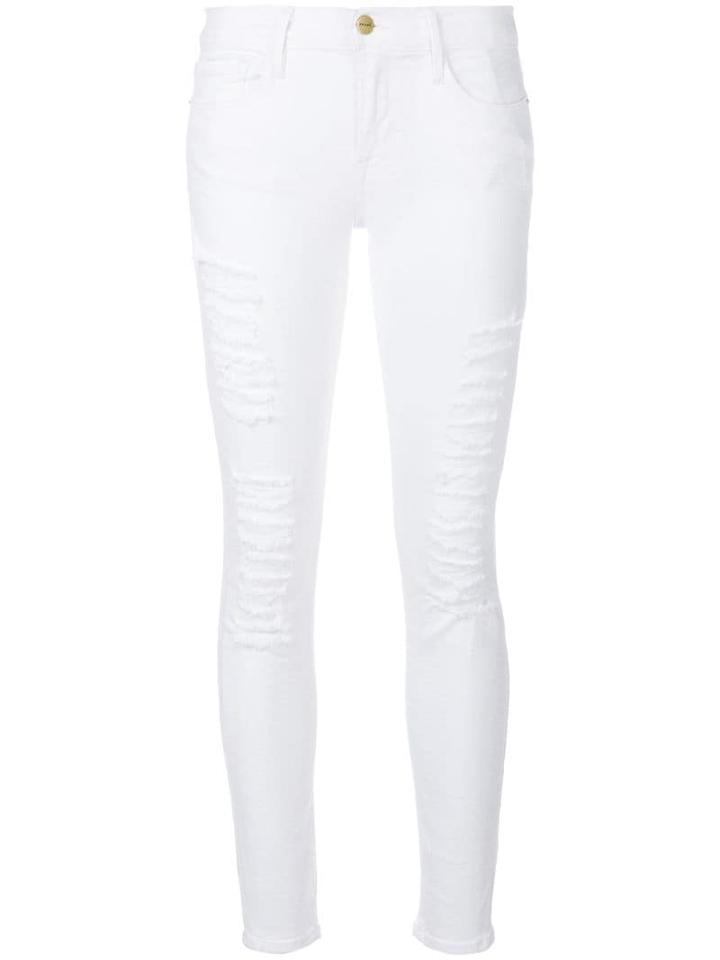Frame Ripped Skinny Jeans - White