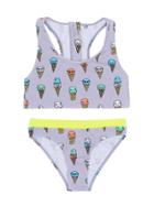 Stella Mccartney Kids Teen Ice Cream Print Bikini - Grey