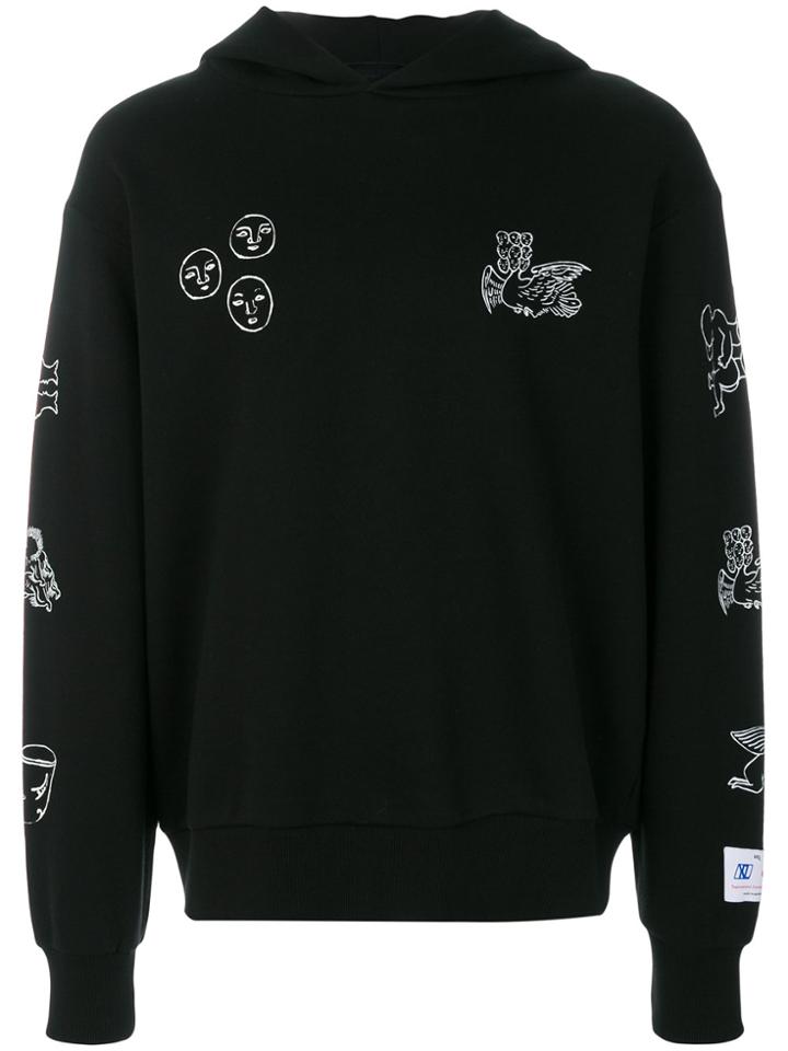 Xander Zhou Printed Hoodie - Black