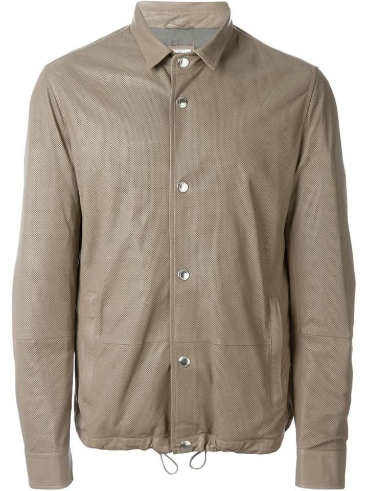 Brunello Cucinelli Perforated Lightweight Button Up Jacket