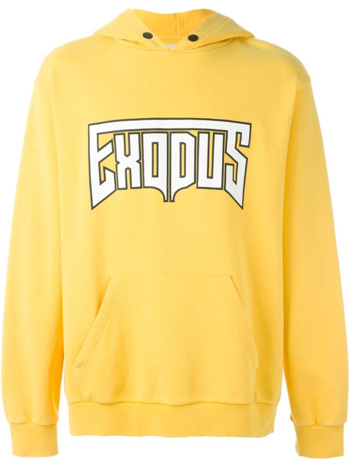 Palm Angels Exodus Print Hoodie, Men's, Size: Xl, Yellow/orange, Cotton