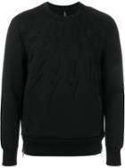 Neil Barrett Embossed Lightning Bolt Sweatshirt, Men's, Size: Xs, Black, Viscose/polyurethane