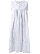 Megan Park Pintuck Stripe Dress, Women's, Size: 8, Black, Cotton