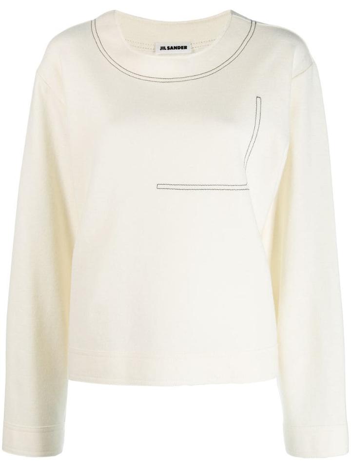 Jil Sander Stitching Details Jumper - Neutrals