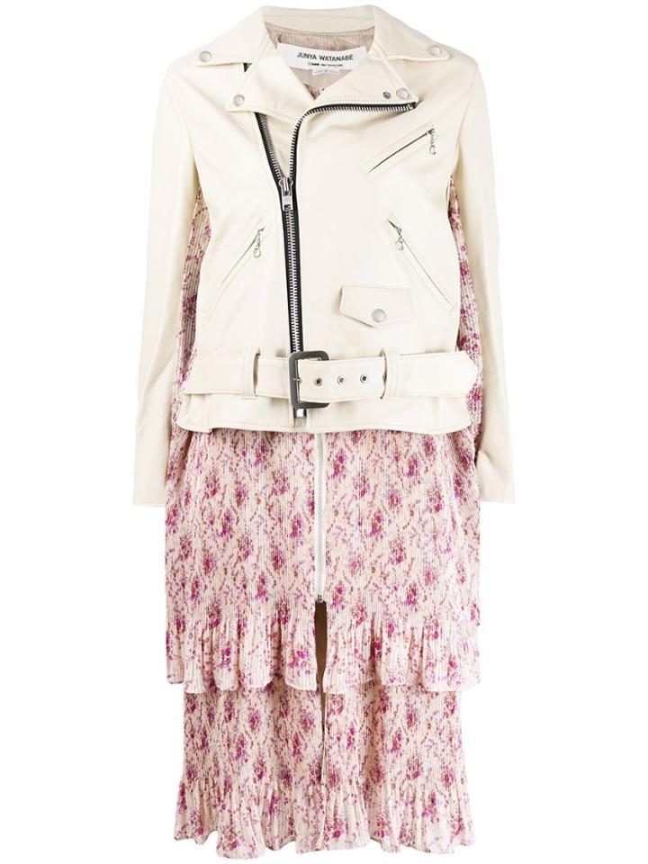 Junya Watanabe Floral-print Panel Jacket - Neutrals