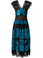 Alberta Ferretti - Panel Gown - Women - Silk/cotton/nylon/acetate - 40, Blue, Silk/cotton/nylon/acetate