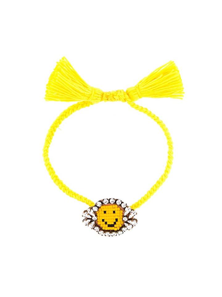 Shourouk 'smiley Face' Beaded Bracelet, Women's, Yellow/orange