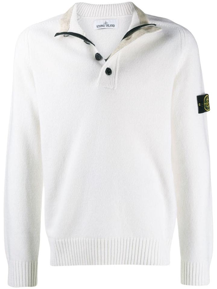 Stone Island High Neck Sweater - White