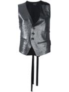 Ann Demeulemeester Metallic Waistcoat, Women's, Size: 36, Black, Cotton/linen/flax/nylon/virgin Wool