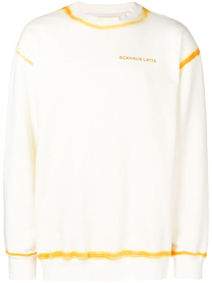 Eckhaus Latta Yellow Trim Sweatshirt - White