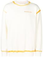 Eckhaus Latta Yellow Trim Sweatshirt - White