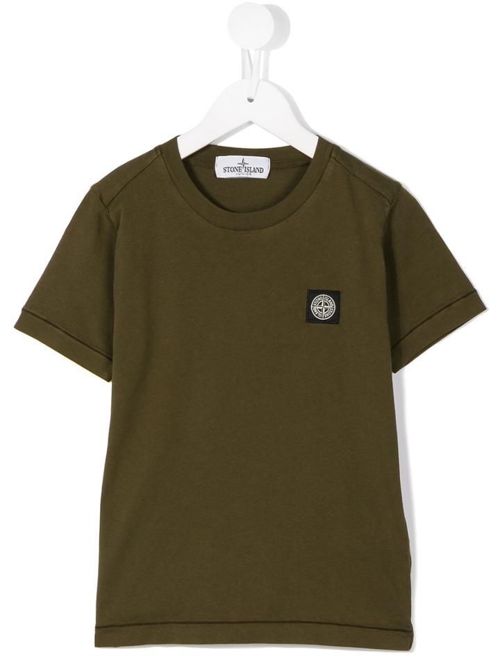 Stone Island Kids Logo Patch T-shirt, Toddler Boy's, Size: 5 Yrs, Green