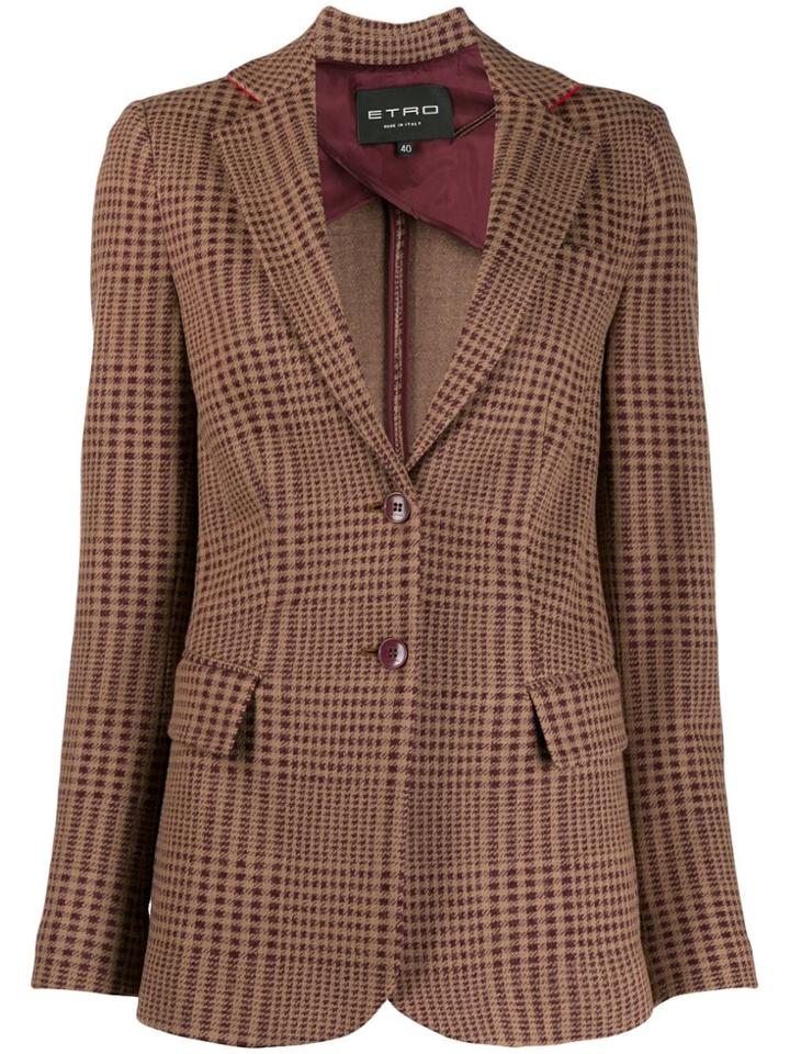 Etro Checked Blazer - Neutrals