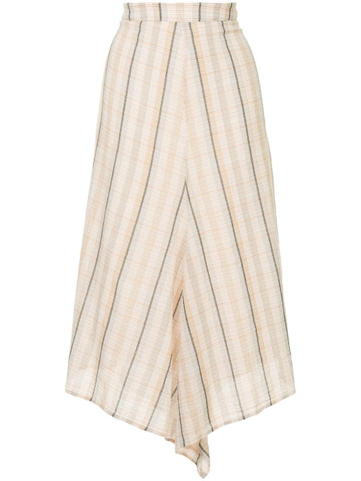 Bassike Check Gauze Skirt - Neutrals