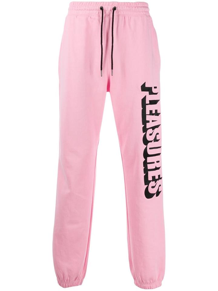 Pleasures Harvard Embroidered Logo Track Pants - Pink