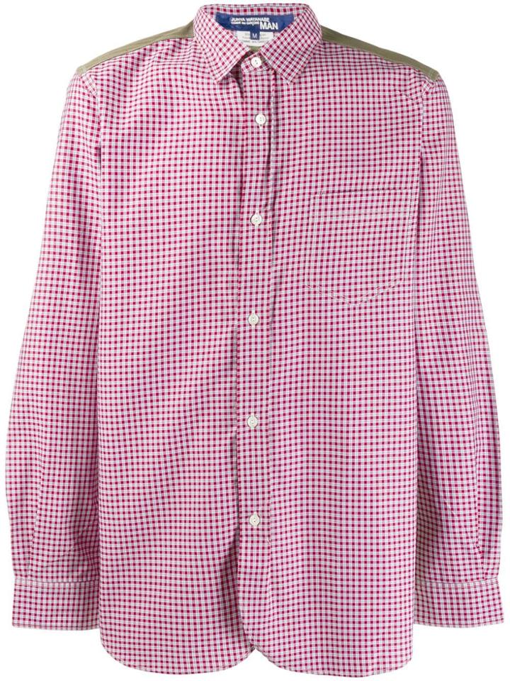 Junya Watanabe Man Checked Contrast-back Shirt - Brown