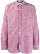 Junya Watanabe Man Checked Contrast-back Shirt - Brown