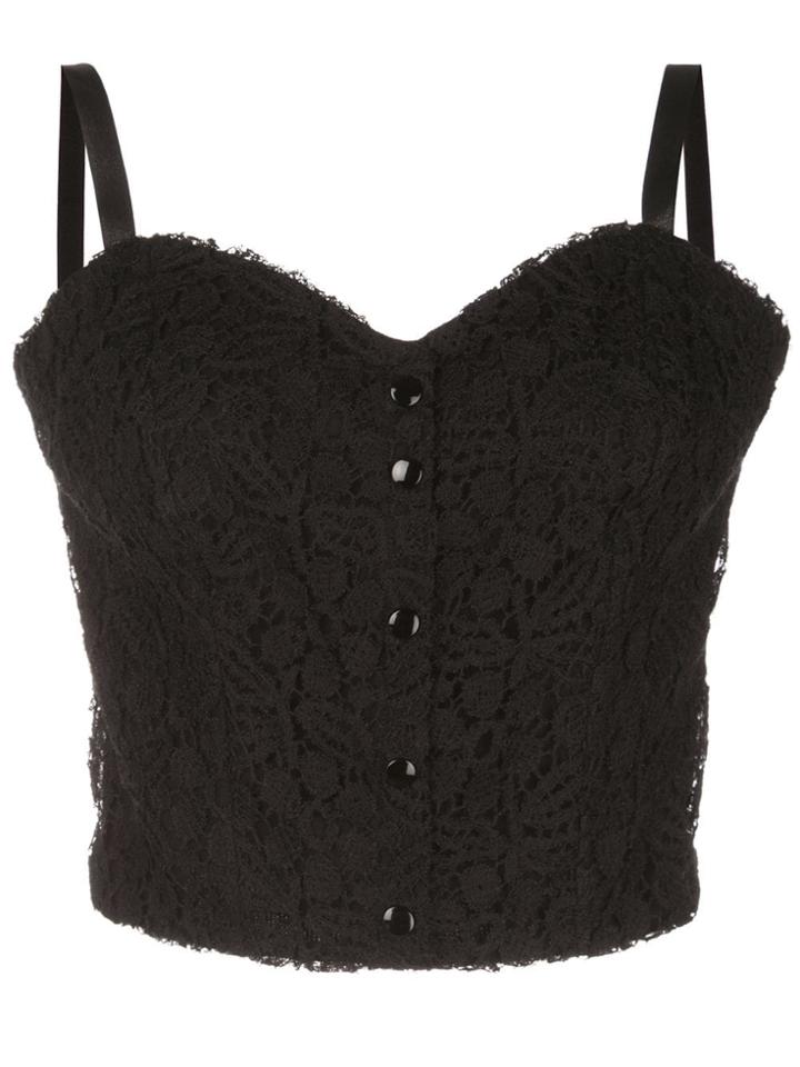 Olivier Theyskens Cropped Lace Top - Black