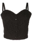 Olivier Theyskens Cropped Lace Top - Black