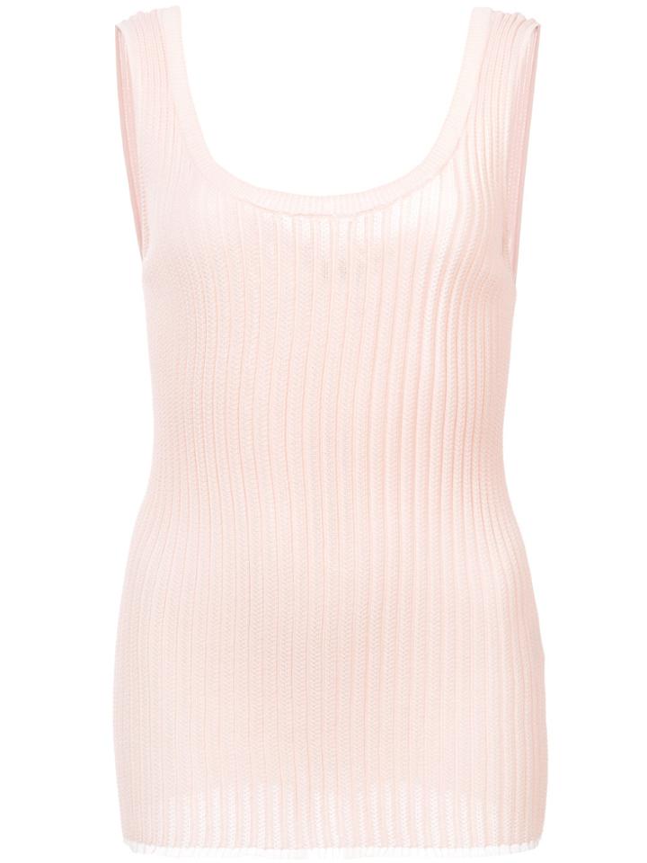 Proenza Schouler Ribbed Tank Top - Pink & Purple