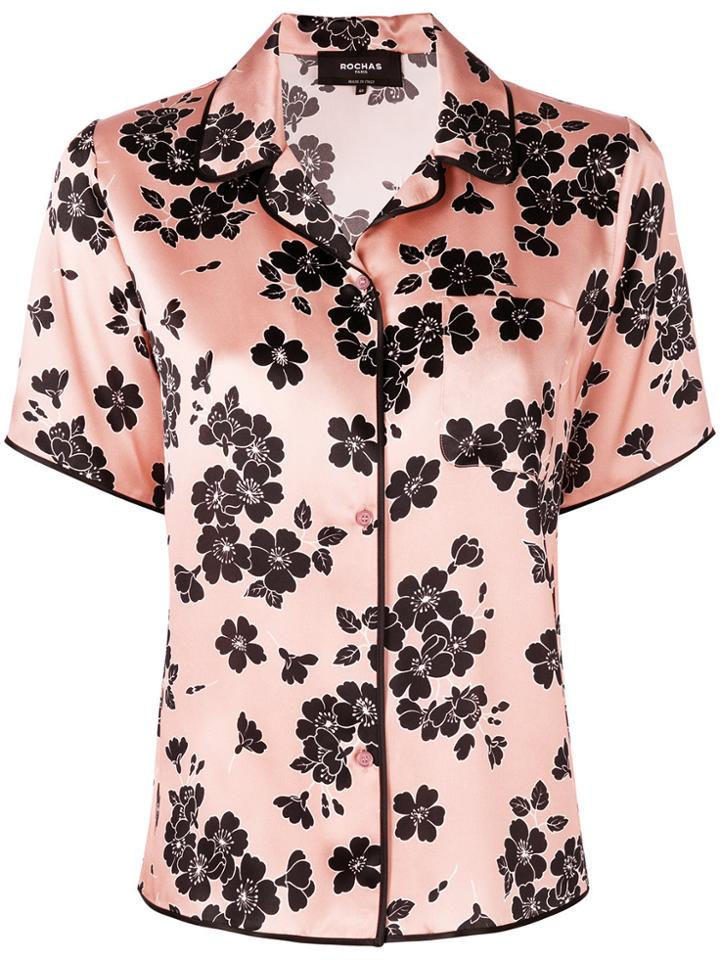 Rochas Floral Print Shirt - Pink & Purple