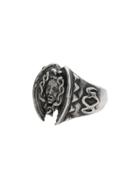 Yohji Yamamoto Silver Medusa Engraved Ring - Metallic