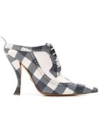 Thom Browne Gingham Brogued Wingtip High Heel - Blue